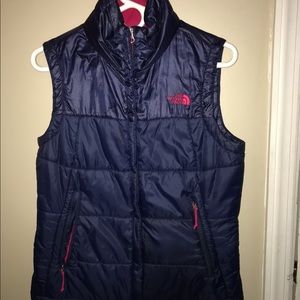 Navy Blue North Face puffed vest